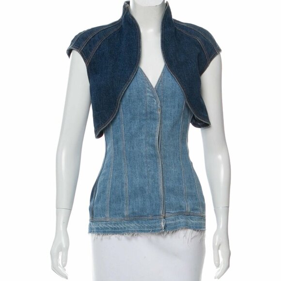 ***SOLD!!! ALEXANDER MCQUEEN Two-Tone Layered Vest - Picture 1 of 6